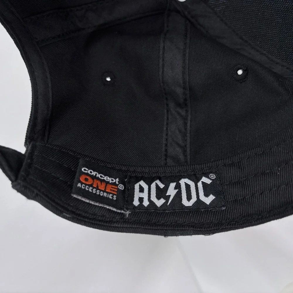 AC/DC Baseball Hat Black Embroidered Band Logo Adjustable Strapback Cap 206